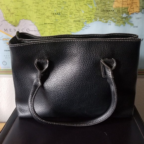 H Huser Black Leather Tote Bag - Picture 2 of 4